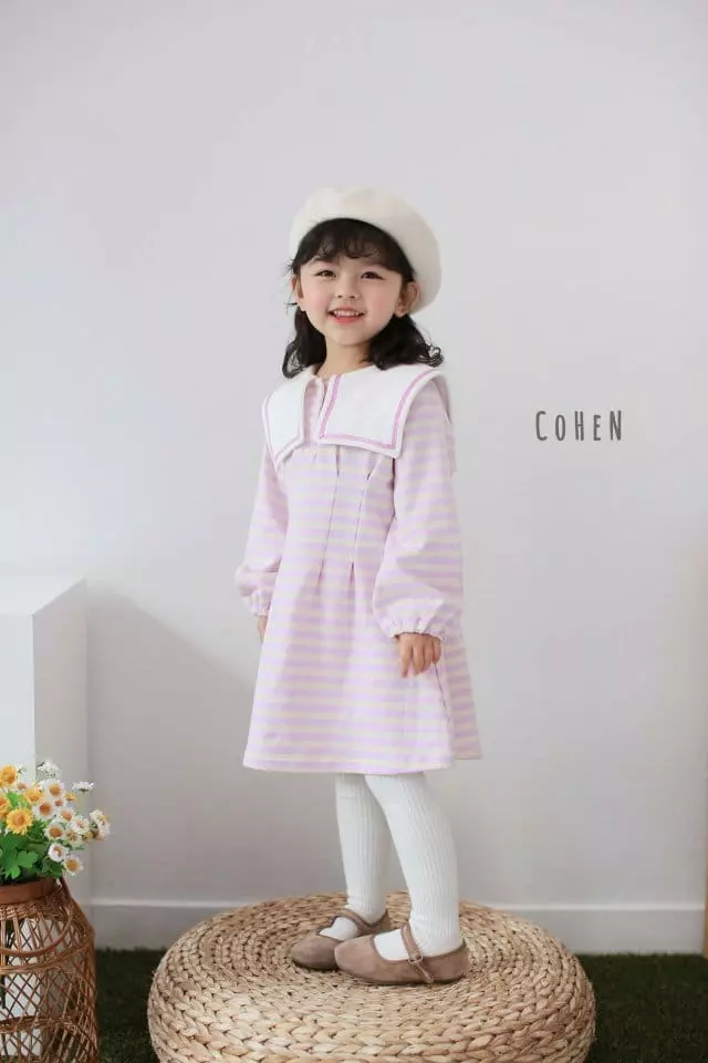 Cohen - Korean Children Fashion - #Kfashion4kids - Stripes Sailor One-piece - 12