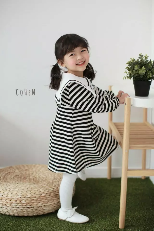 Cohen - Korean Children Fashion - #childofig - Stripes Sailor One-piece - 3