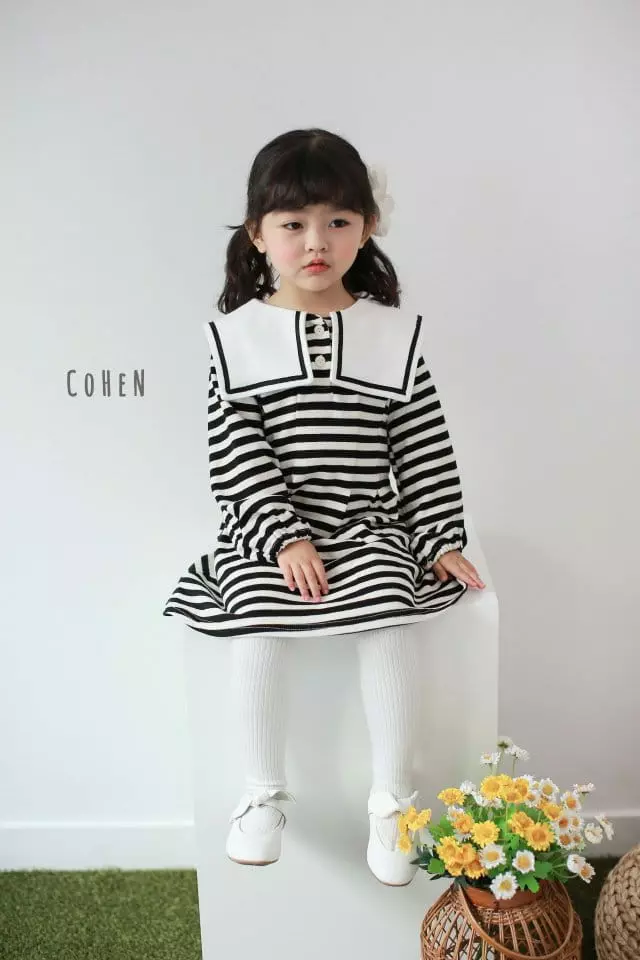 Cohen - Korean Children Fashion - #childofig - Stripes Sailor One-piece - 4