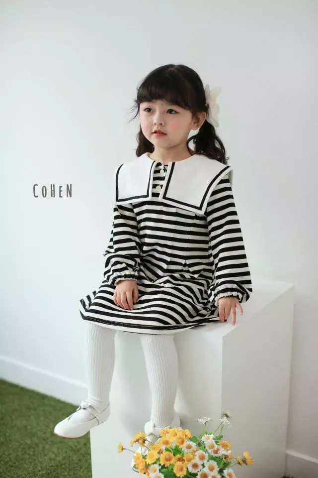 Cohen - Korean Children Fashion - #discoveringself - Stripes Sailor One-piece - 7