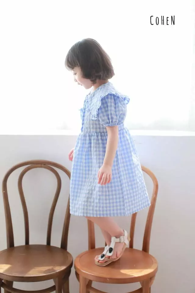 Cohen - Korean Children Fashion - #kidsshorts - Check Collar One-piece - 3