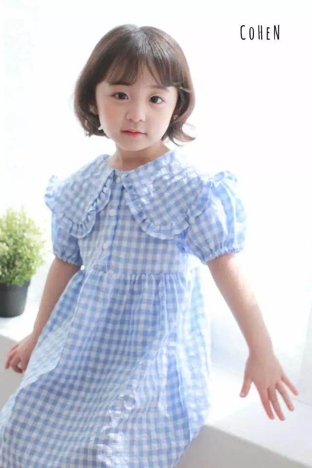 Cohen - Korean Children Fashion - #kidsshorts - Check Collar One-piece - 4