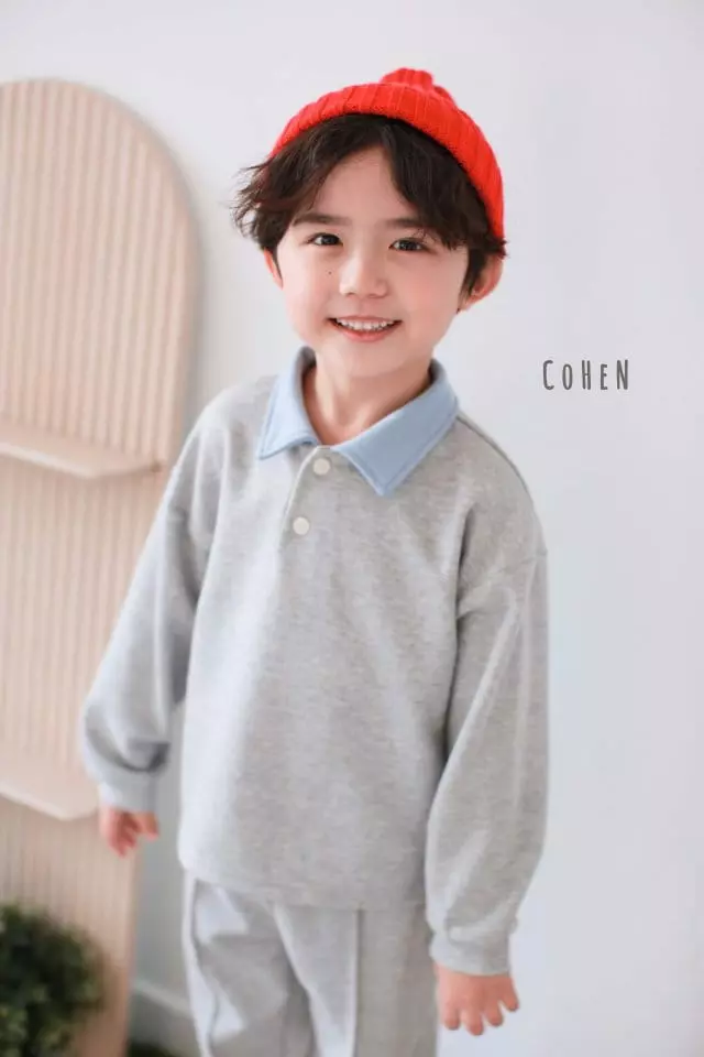 Cohen - Korean Children Fashion - #kidzfashiontrend - Collat Top Bottom SET - 5