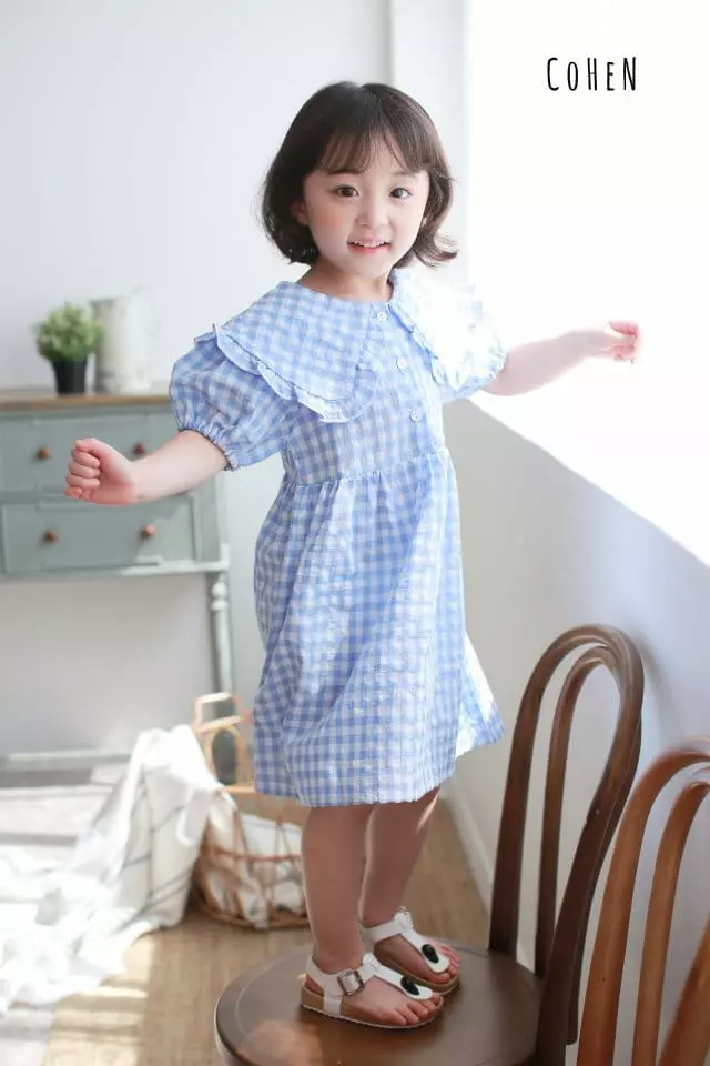 Cohen - Korean Children Fashion - #kidzfashiontrend - Check Collar One-piece - 5