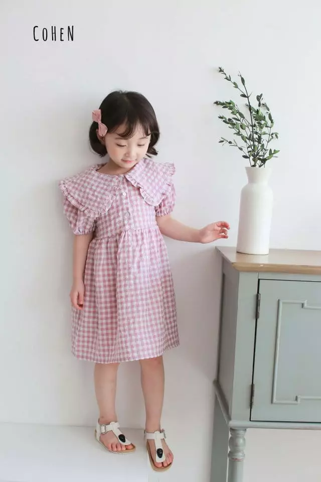Cohen - Korean Children Fashion - #littlefashionista - Check Collar One-piece - 7