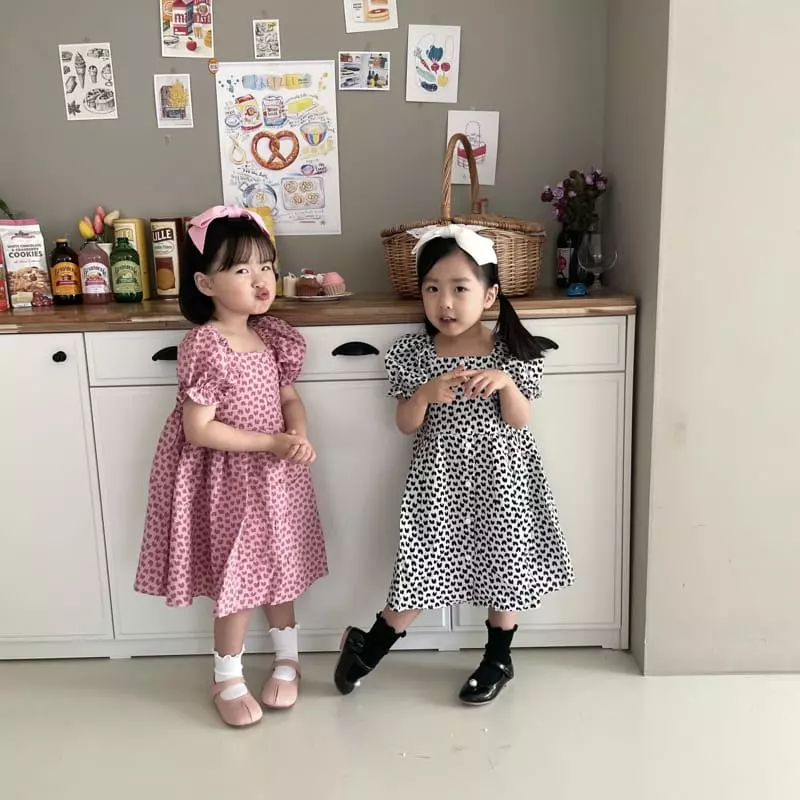 Color - Korean Children Fashion - #littlefashionista - Heart One-piece - 3