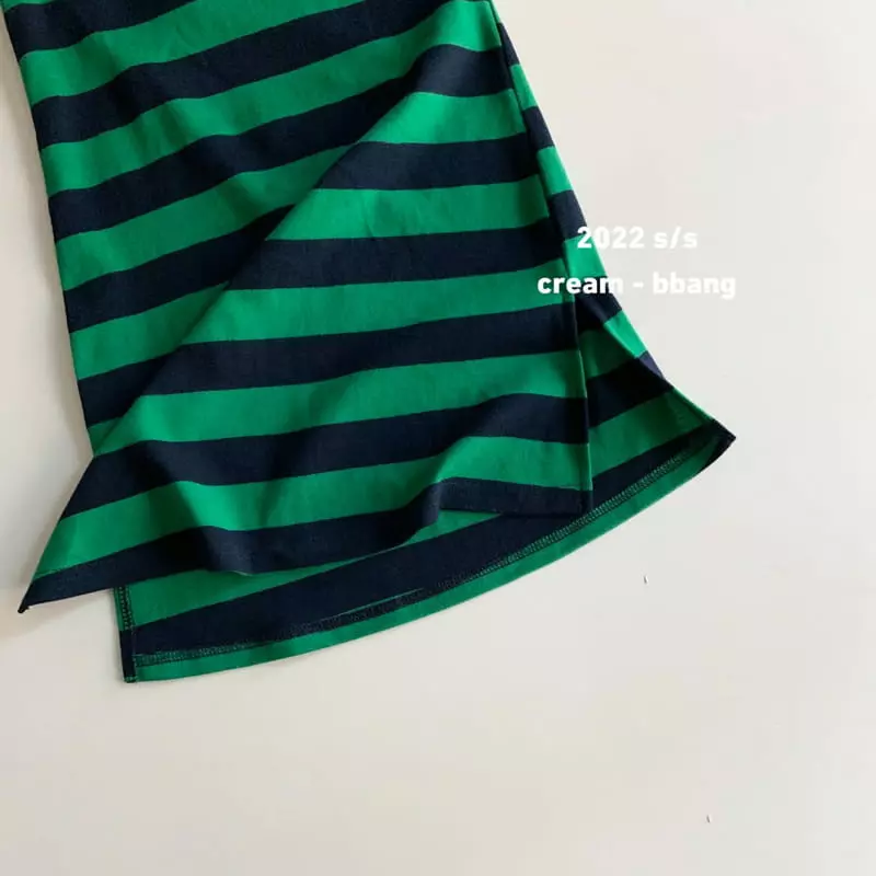 Cream Bbang - Korean Children Fashion - #fashionkids - Stripes Long One-piece - 3