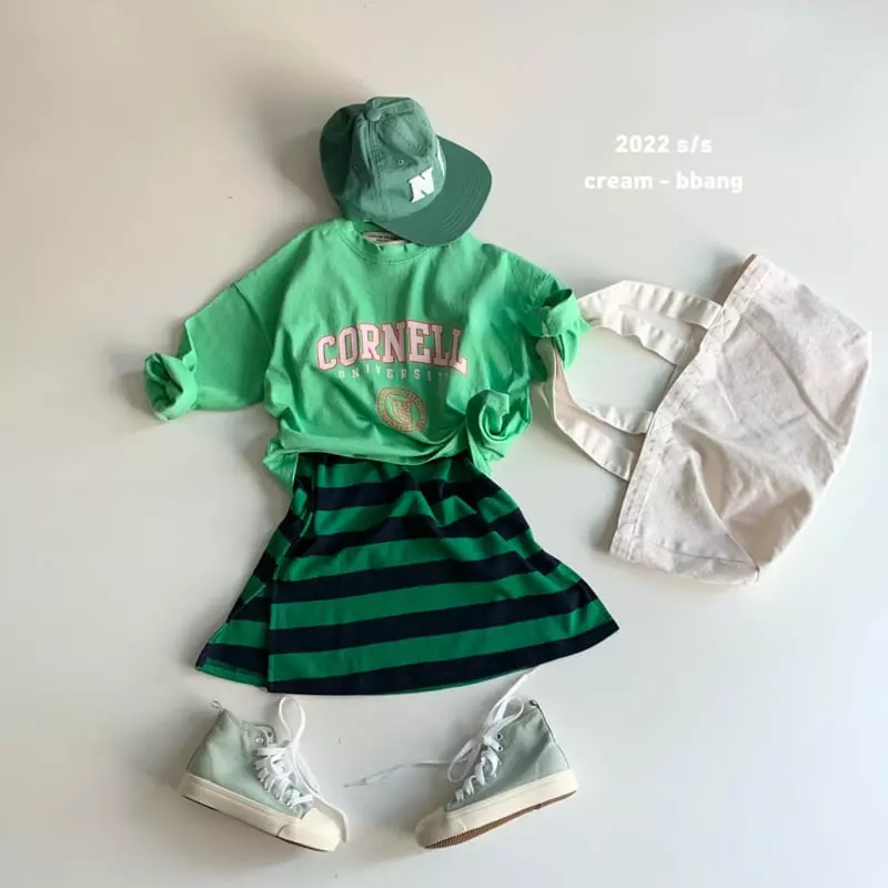 Cream Bbang - Korean Children Fashion - #fashionkids - Stripes Long One-piece - 4