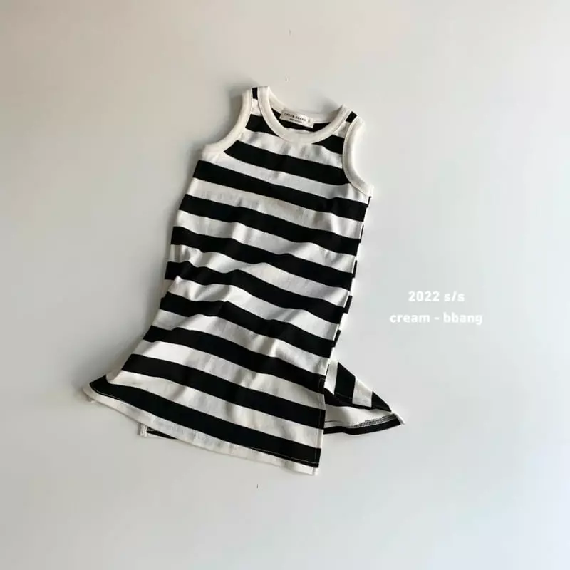 Cream Bbang - Korean Children Fashion - #littlefashionista - Stripes Long One-piece - 8
