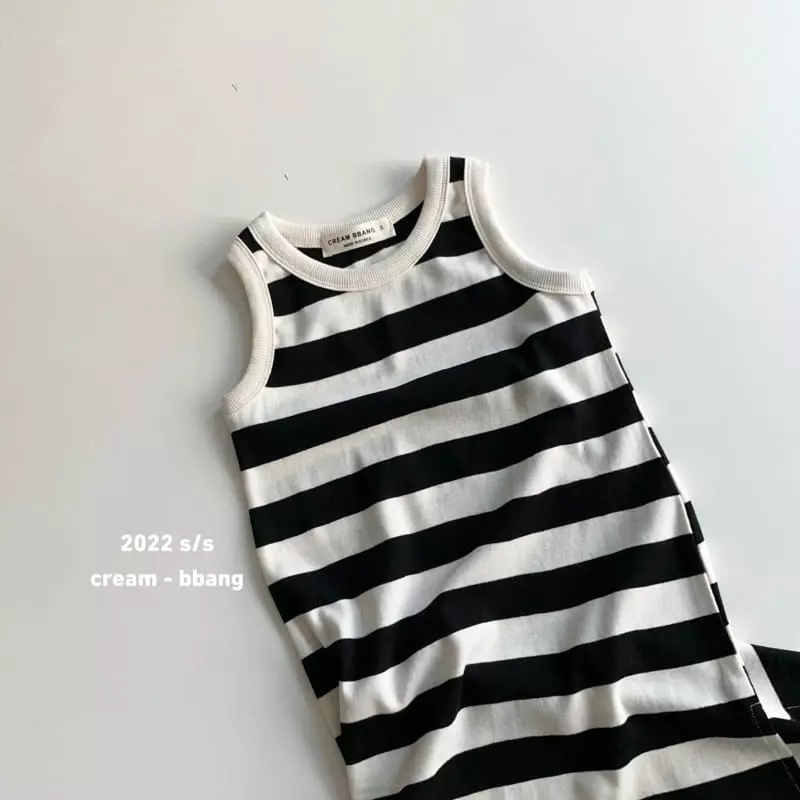 Cream Bbang - Korean Children Fashion - #magicofchildhood - Stripes Long One-piece - 9