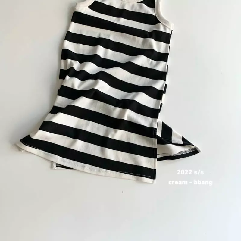 Cream Bbang - Korean Children Fashion - #minifashionista - Stripes Long One-piece - 10