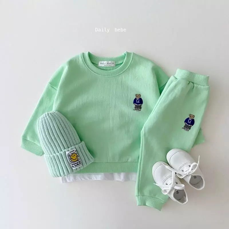 Daily Bebe - Korean Children Fashion - #Kfashion4kids - La Bear Top Bottom Set - 7