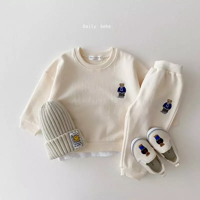 Daily Bebe - Korean Children Fashion - #kidsstore - La Bear Top Bottom Set - 5