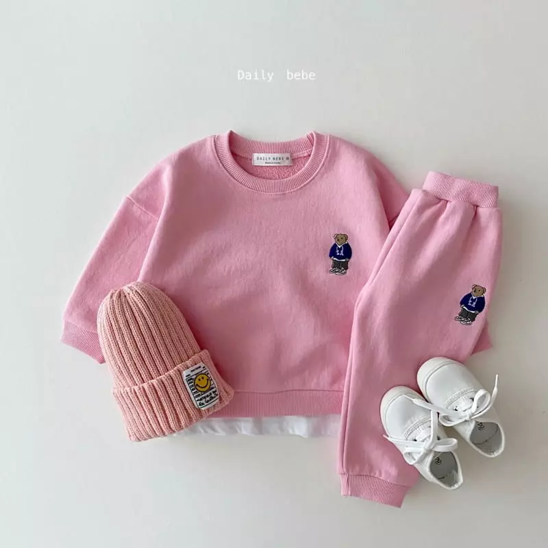 Daily Bebe - Korean Children Fashion - #kidzfashiontrend - La Bear Top Bottom Set - 6