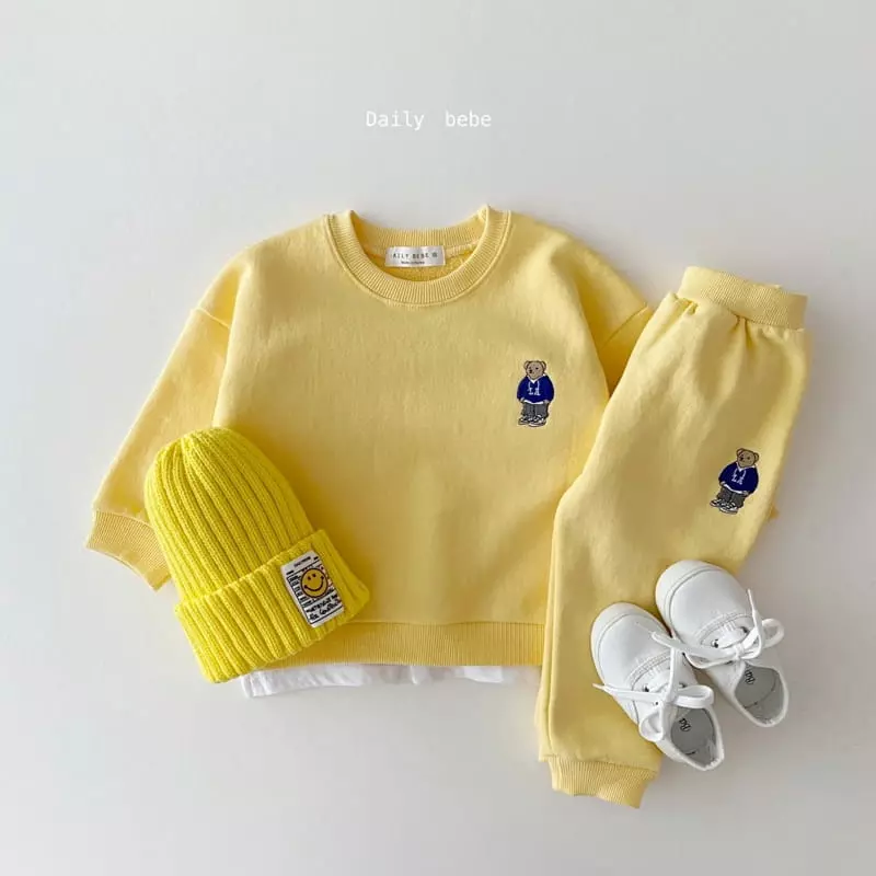 Daily Bebe - Korean Children Fashion - #littlefashionista - La Bear Top Bottom Set - 8