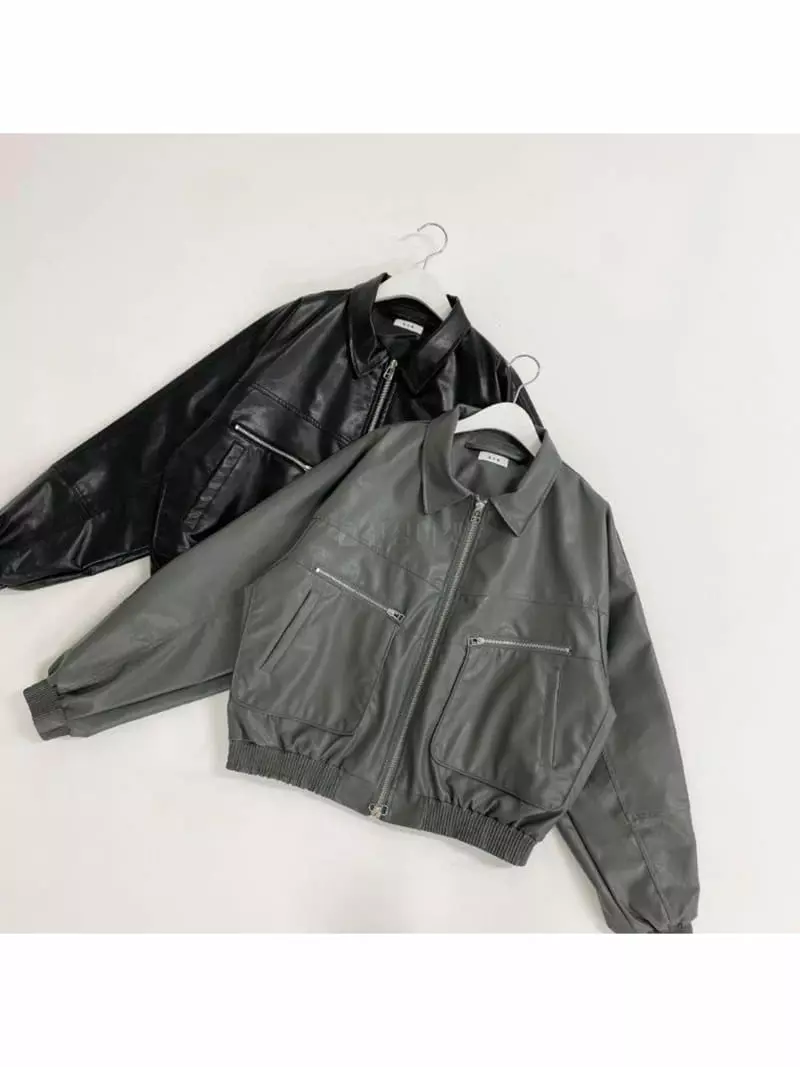 Dan - Korean Women Fashion - #momslook - Andresson Leather Jacket