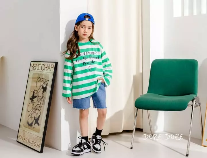 Dore Dore - Korean Children Fashion - #discoveringself - Smile Stripes Tee - 2