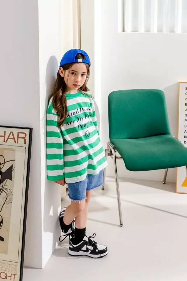 Dore Dore - Korean Children Fashion - #littlefashionista - Smile Stripes Tee - 8