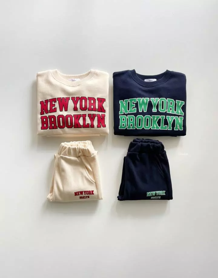 Dsaint - Korean Children Fashion - #Kfashion4kids - Kangaroo New York Top Bottom Set - 3