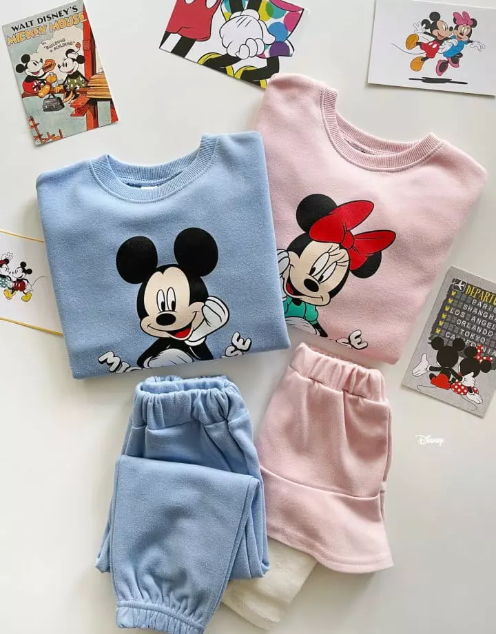 Dsaint - Korean Children Fashion - #Kfashion4kids - Smile Mickey Top Bottom Set - 6