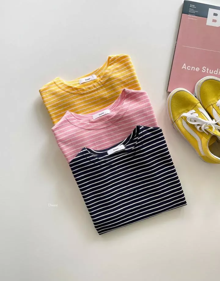 Dsaint - Korean Children Fashion - #Kfashion4kids - Different Stripes Tee - 3