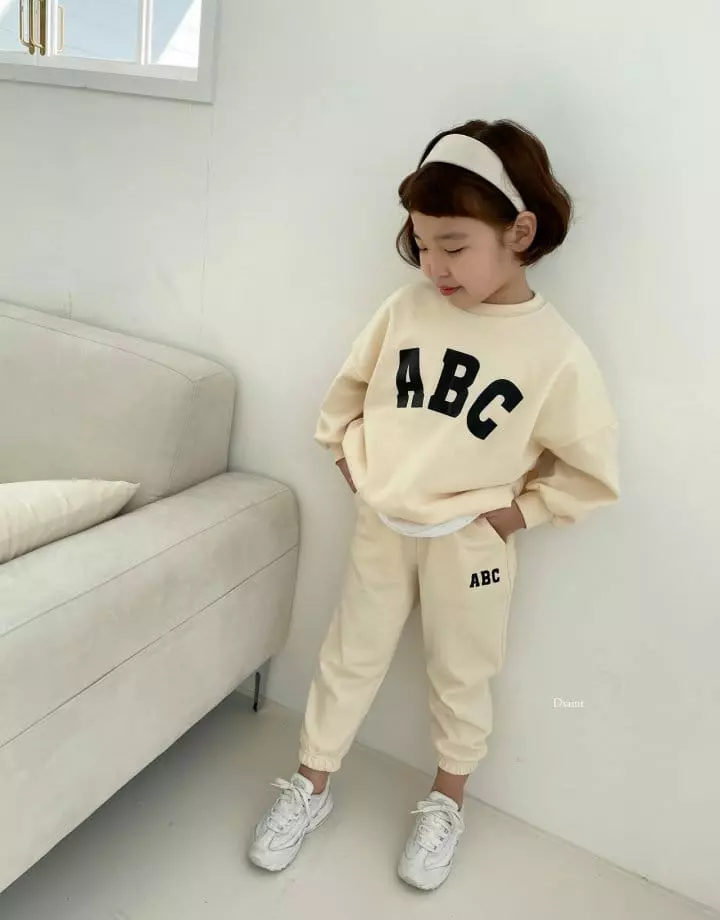 Dsaint - Korean Children Fashion - #Kfashion4kids - ABC Jogger Top Bottom Set - 10