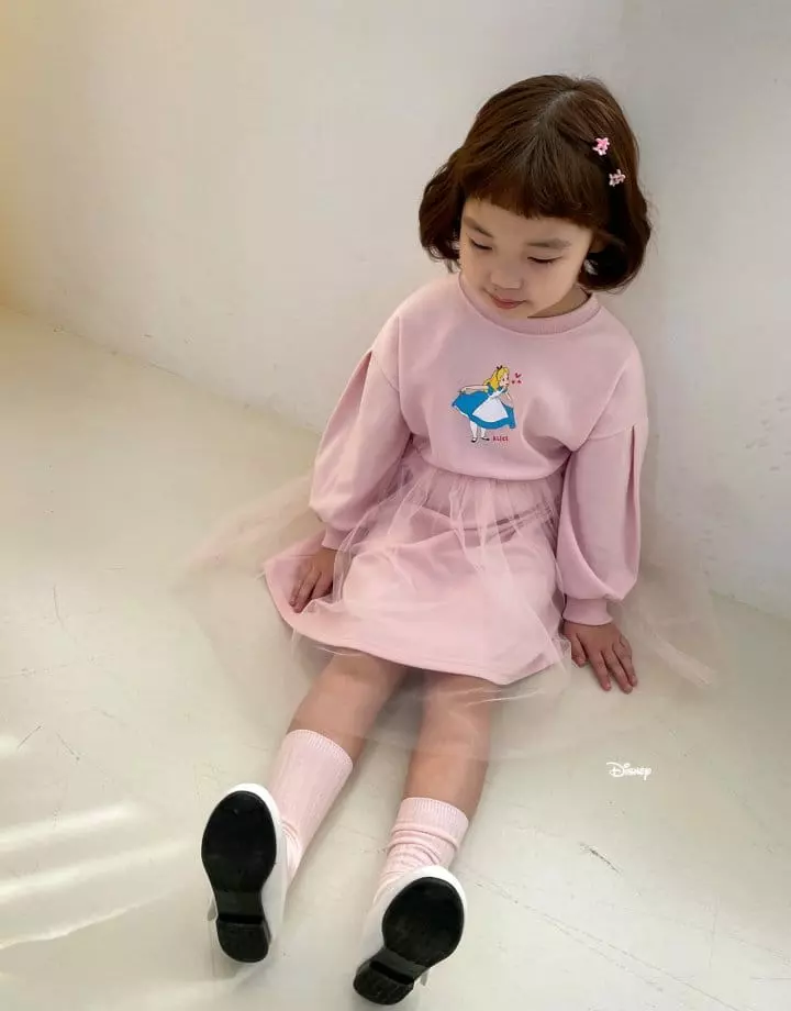 Dsaint - Korean Children Fashion - #stylishchildhood - Heart Alice Mesh One-piece - 4