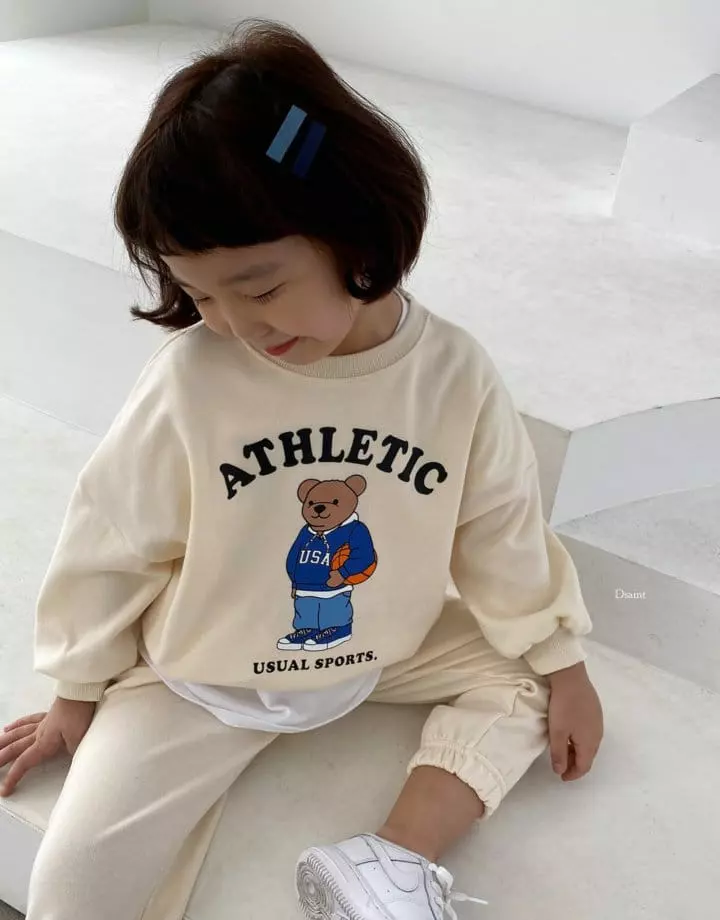 Dsaint - Korean Children Fashion - #childofig - Bear Basket Top Bottom Set - 8