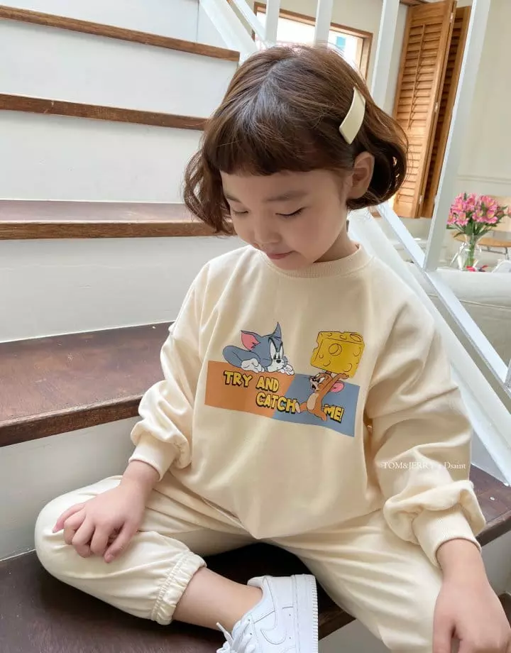 Dsaint - Korean Children Fashion - #childrensboutique - Cheese Top Jerry Top Bottom Set - 8