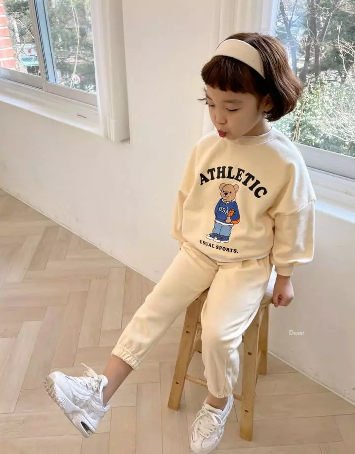 Dsaint - Korean Children Fashion - #designkidswear - Bear Basket Top Bottom Set - 10