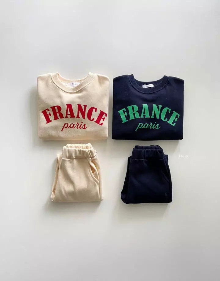 Dsaint - Korean Children Fashion - #discoveringself - France Top Bottom Set - 3
