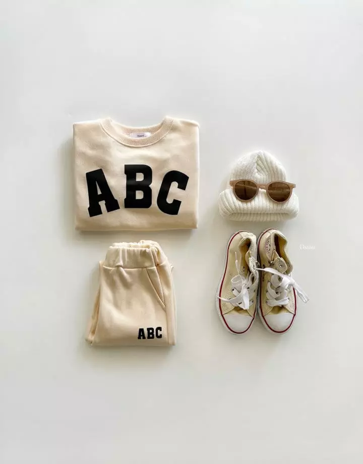 Dsaint - Korean Children Fashion - #discoveringself - ABC Jogger Top Bottom Set - 5
