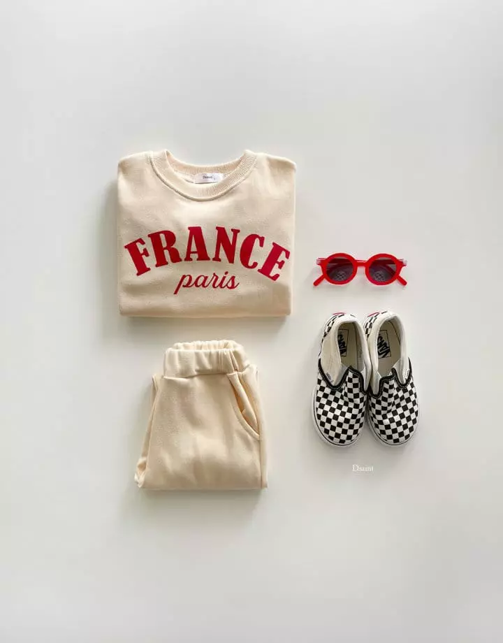 Dsaint - Korean Children Fashion - #discoveringself - France Top Bottom Set - 4
