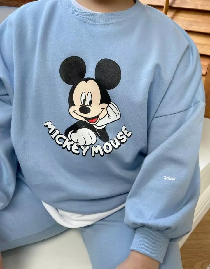 Dsaint - Korean Children Fashion - #fashionkids - Smile Mickey Top Bottom Set - 2