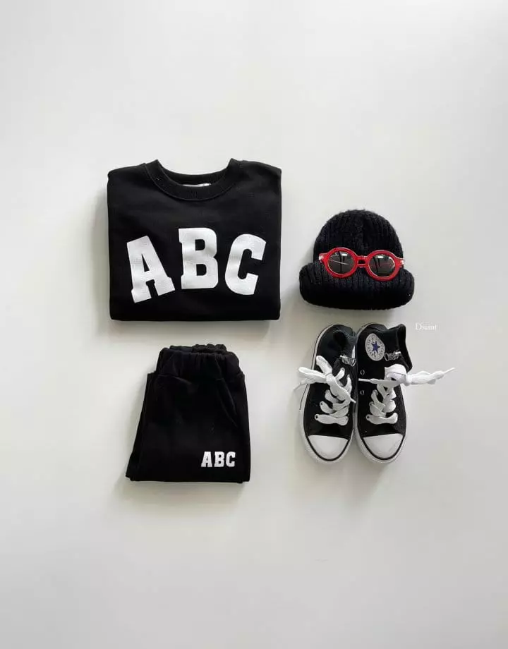 Dsaint - Korean Children Fashion - #kidsshorts - ABC Jogger Top Bottom Set - 7