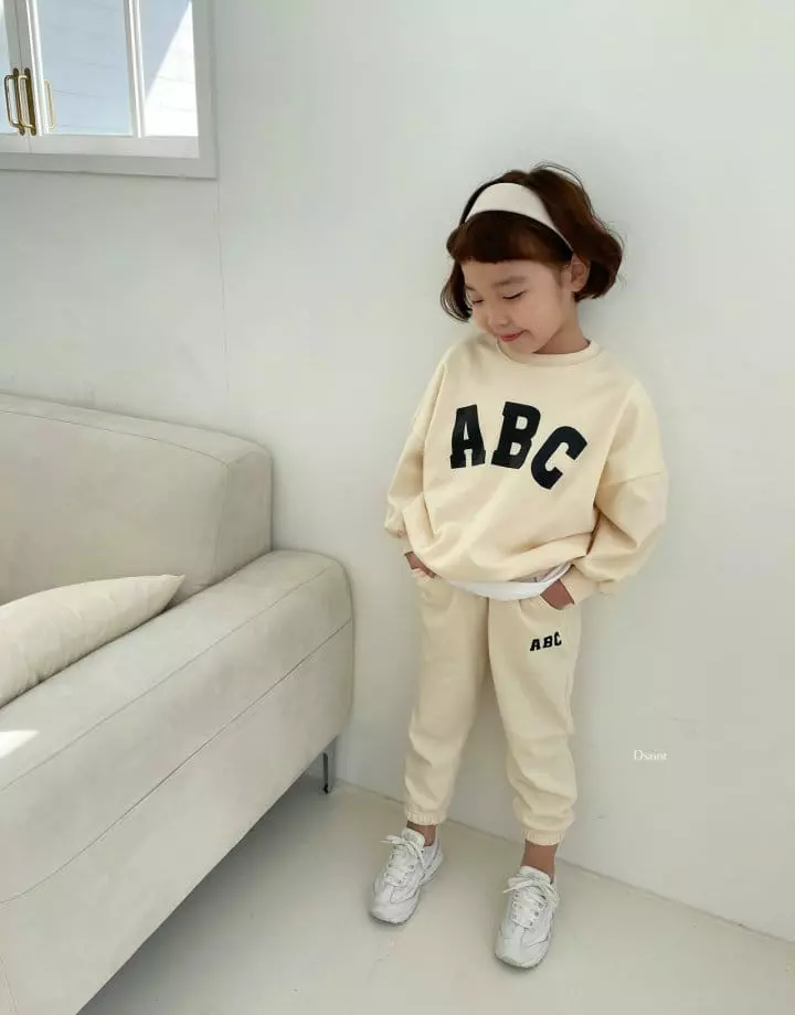 Dsaint - Korean Children Fashion - #kidzfashiontrend - ABC Jogger Top Bottom Set - 9
