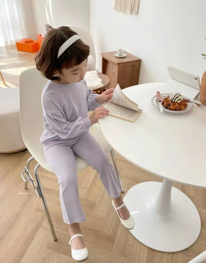 Dsaint - Korean Children Fashion - #kidzfashiontrend - Love Love Puff Wide Pants Top Bottom Set - 6