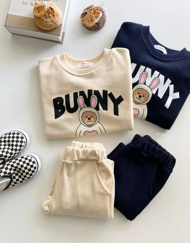 Dsaint - Korean Children Fashion - #littlefashionista - Rabbit Bunny Top Bottom Set - 5