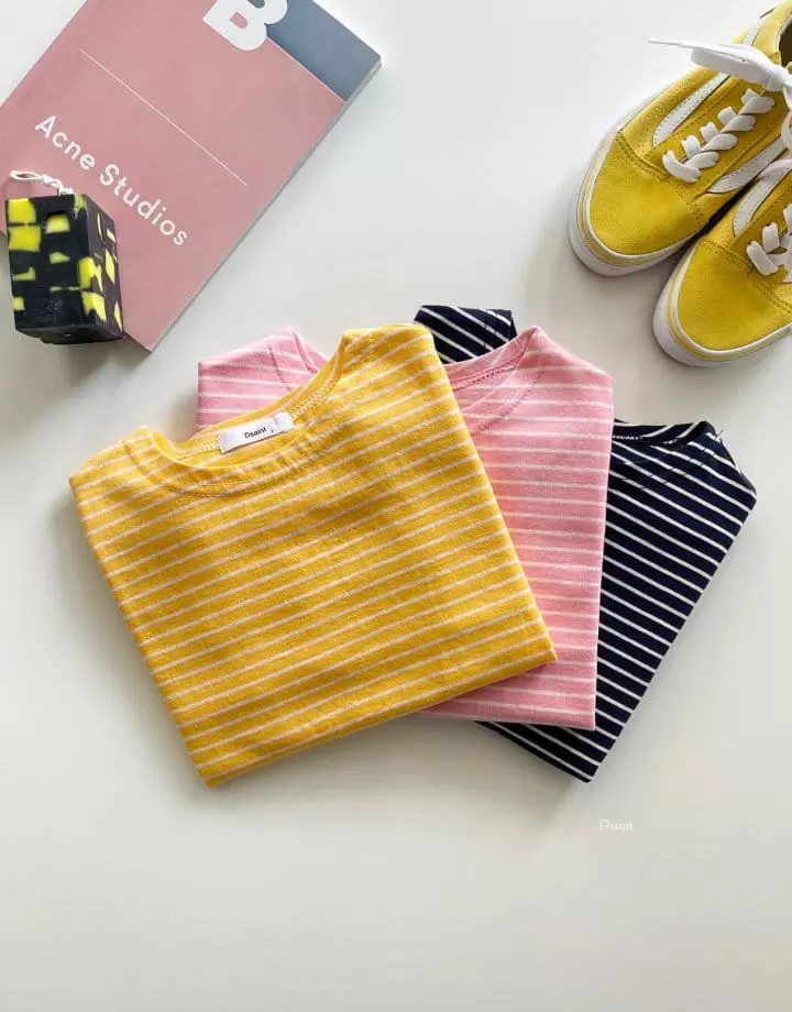 Dsaint - Korean Children Fashion - #Kfashion4kids - Different Stripes Tee - 4