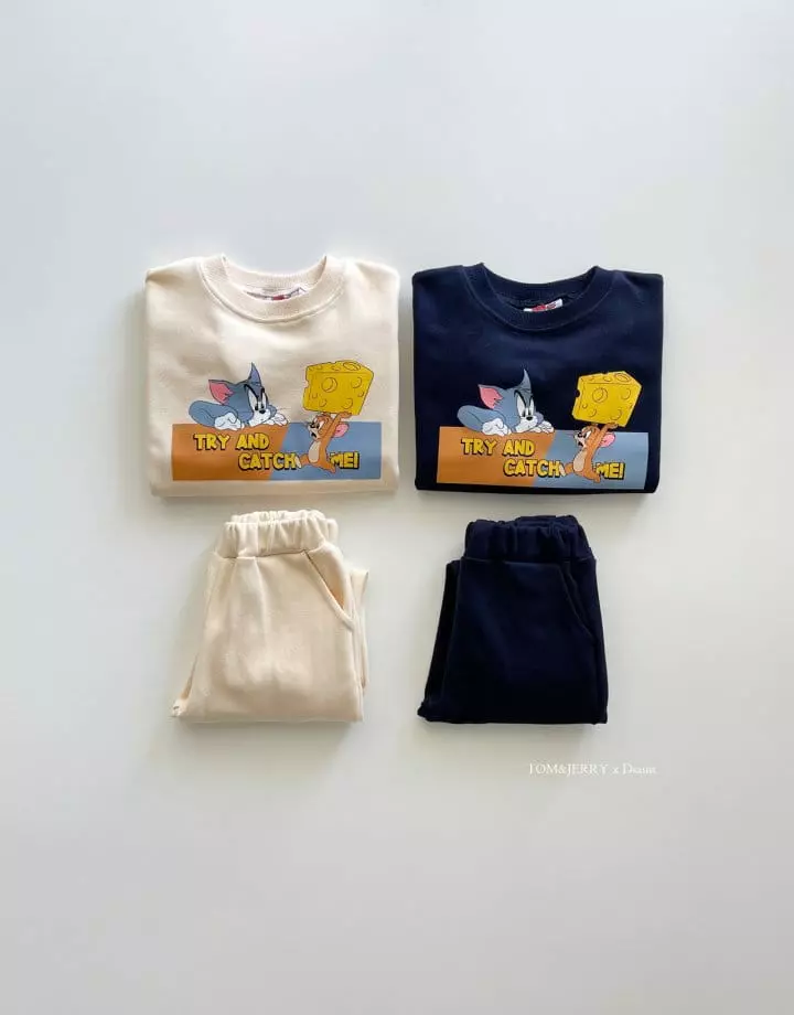 Dsaint - Korean Children Fashion - #magicofchildhood - Cheese Top Jerry Top Bottom Set - 3