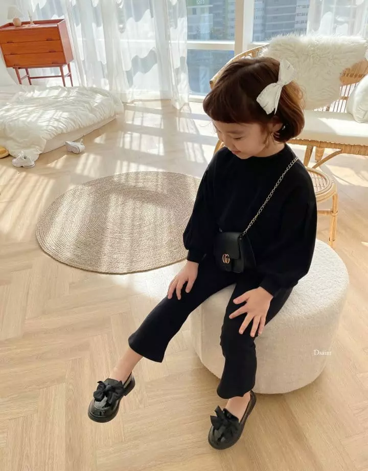 Dsaint - Korean Children Fashion - #magicofchildhood - Love Love Puff Wide Pants Top Bottom Set - 9