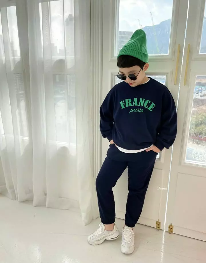 Dsaint - Korean Children Fashion - #minifashionista - France Top Bottom Set - 11