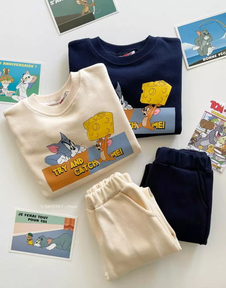 Dsaint - Korean Children Fashion - #magicofchildhood - Cheese Top Jerry Top Bottom Set - 4