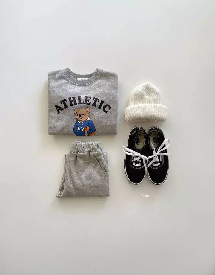 Dsaint - Korean Children Fashion - #prettylittlegirls - Bear Basket Top Bottom Set - 6