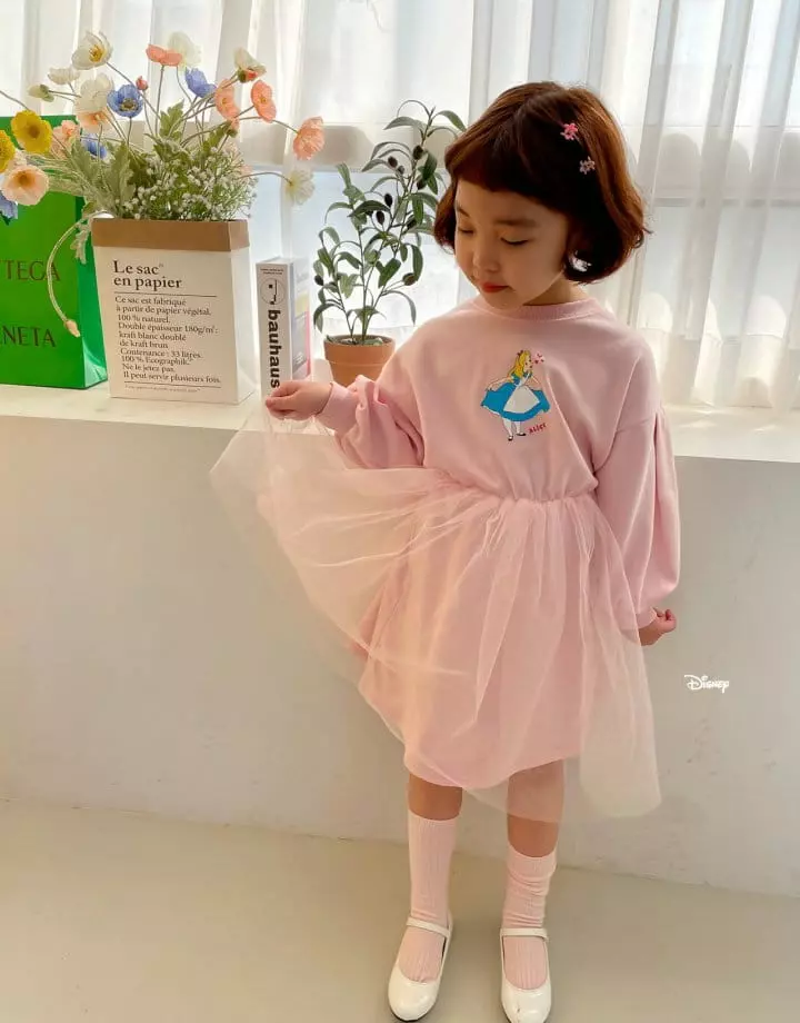Dsaint - Korean Children Fashion - #stylishchildhood - Heart Alice Mesh One-piece - 3