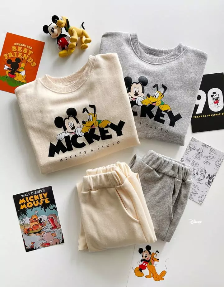 Dsaint - Korean Children Fashion - #stylishchildhood - Mickey Pluto Top Bottom Set - 3