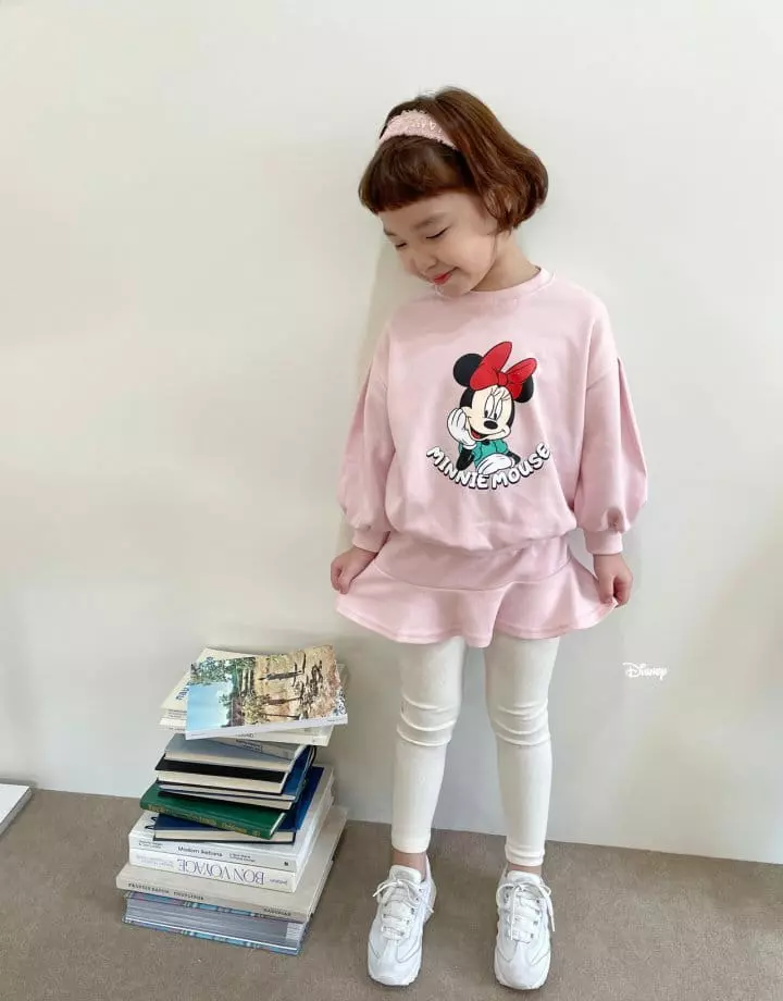 Dsaint - Korean Children Fashion - #toddlerclothing - Smile Mini Skirt Leggings Top Bottom Set - 11