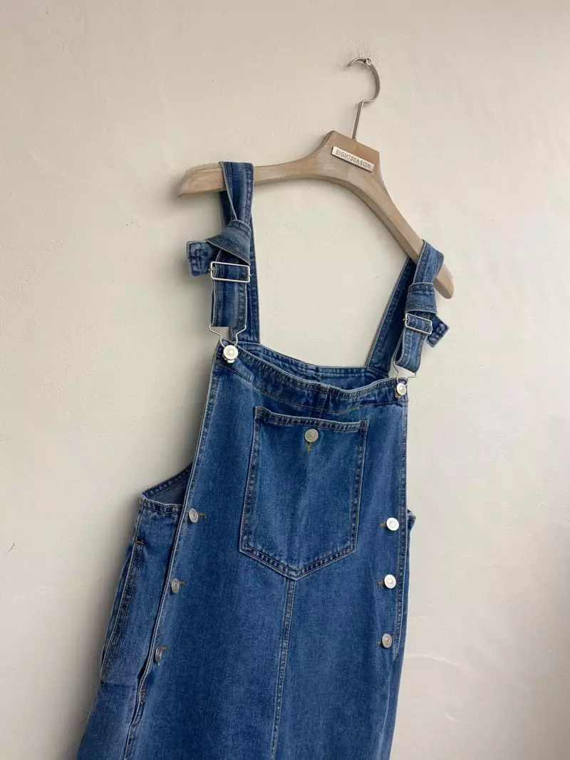 Eight Season - Korean Women Fashion - #momslook - Dungarees Jeans