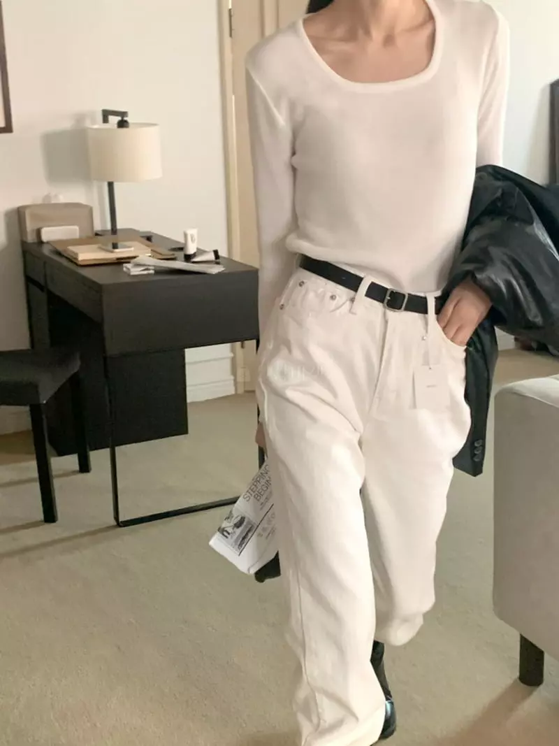 Flutter - Korean Women Fashion - #momslook - White Jeans