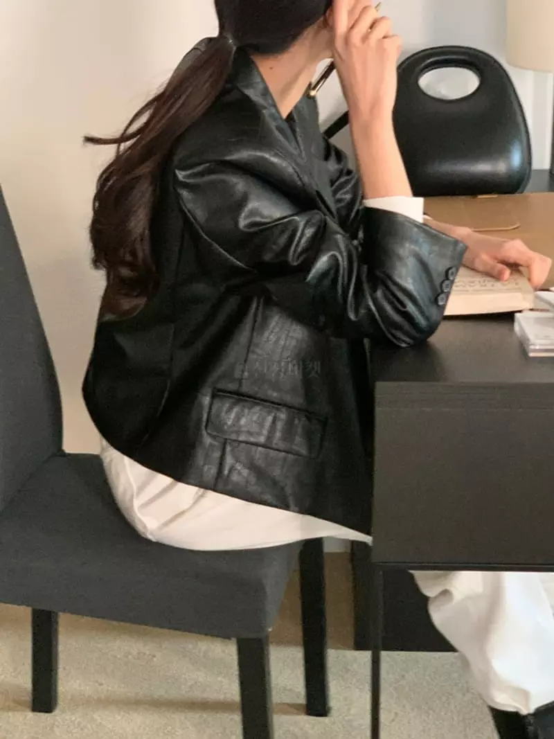Flutter - Korean Women Fashion - #thatsdarling - Leather JAcket - 4